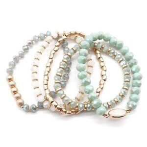 Multi Bead Stretch Bracelet Set For Women
